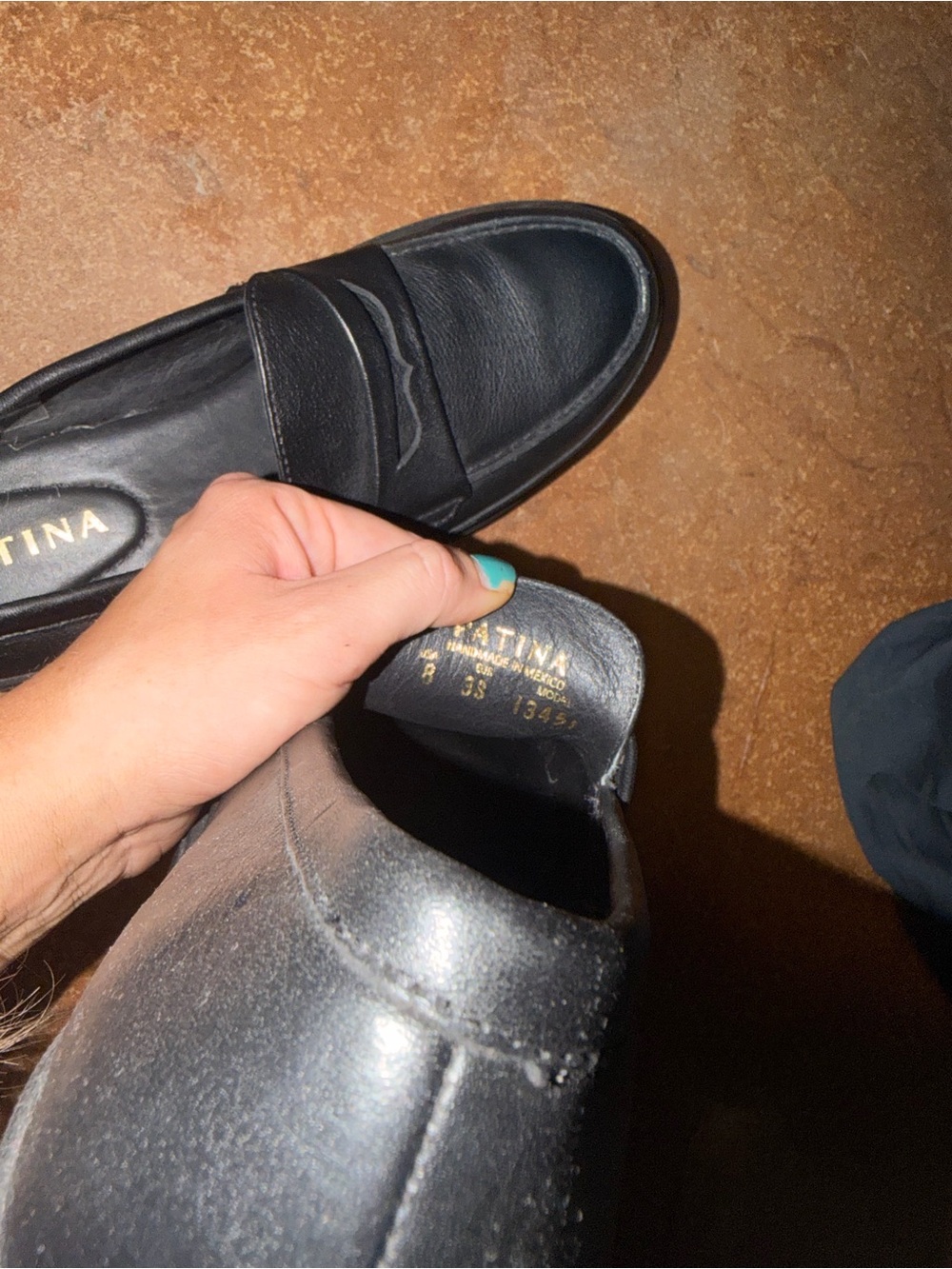 Patina Black Leather Penny Loafers for Women - Picture 5 of 5